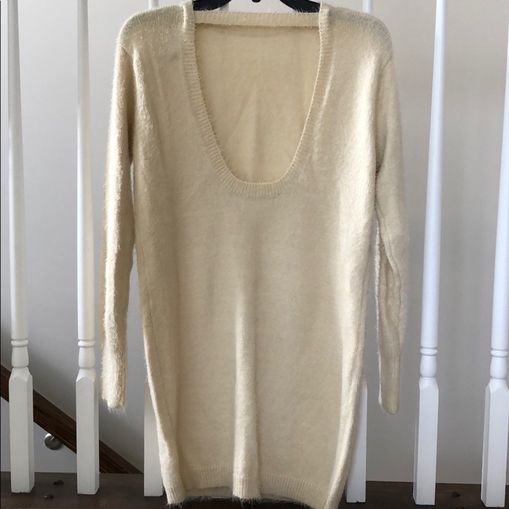 Super soft cream long sleeve sweater tunic. NWT